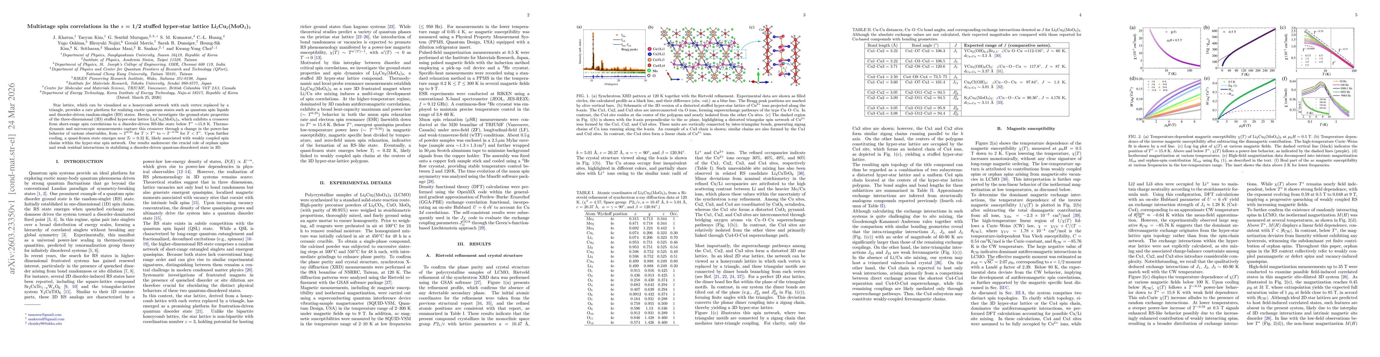 Thumbnail for Multistage spin correlations in the $s$ = 1/2 stuffed hyper-star lattice Li$_{2}$Cu$_{2}$(MoO$_{4}$)$_{3}$