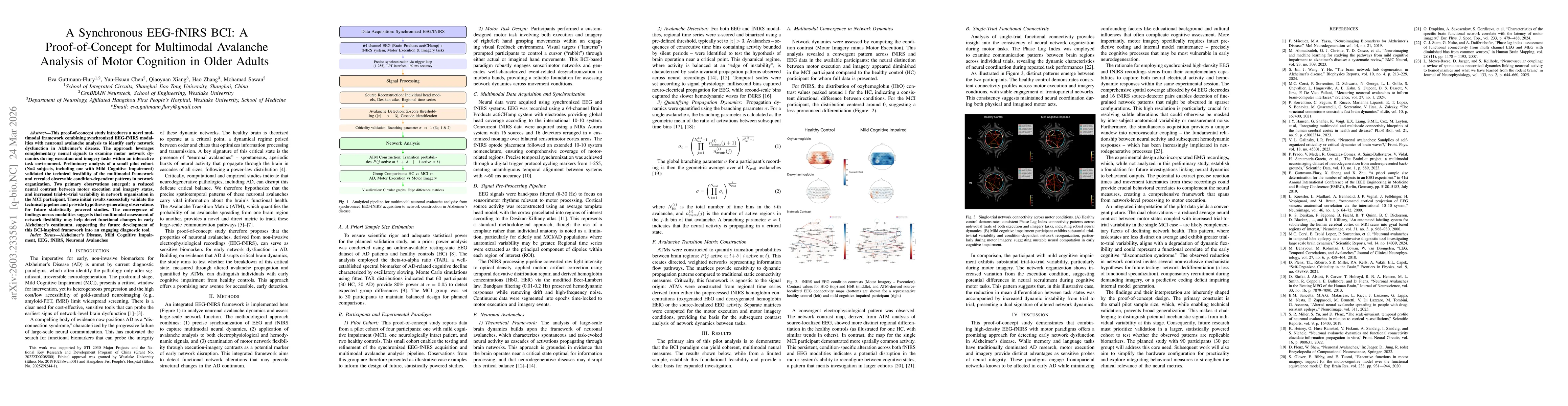 Thumbnail for A Synchronous EEG-fNIRS BCI: A Proof-of-Concept for Multimodal Avalanche Analysis of Motor Cognition in Older Adults
