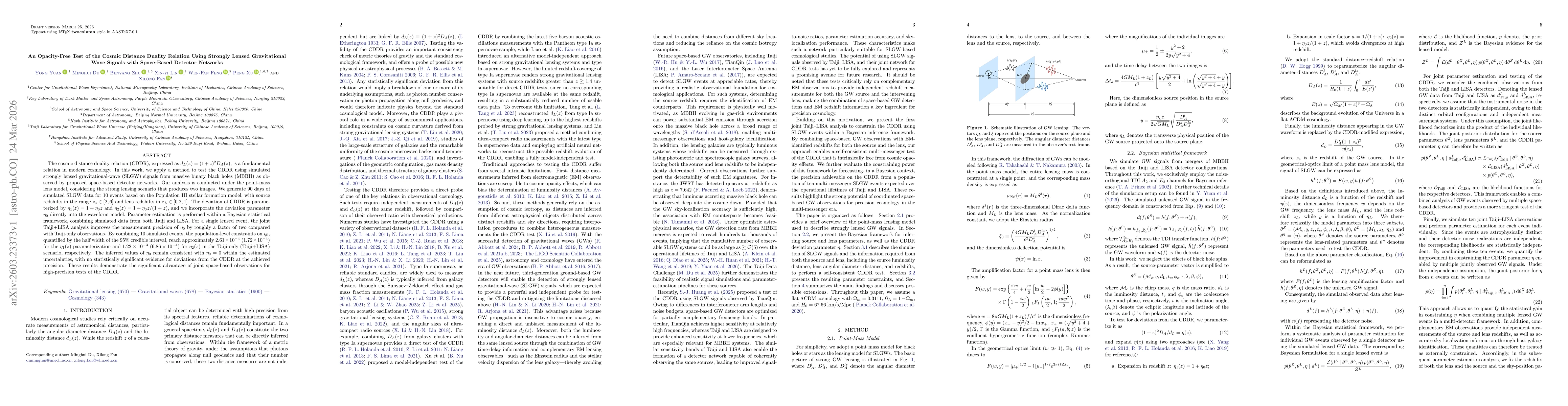 Thumbnail for An Opacity-Free Test of the Cosmic Distance Duality Relation Using Strongly Lensed Gravitational Wave Signals with Space-Based Detector Networks