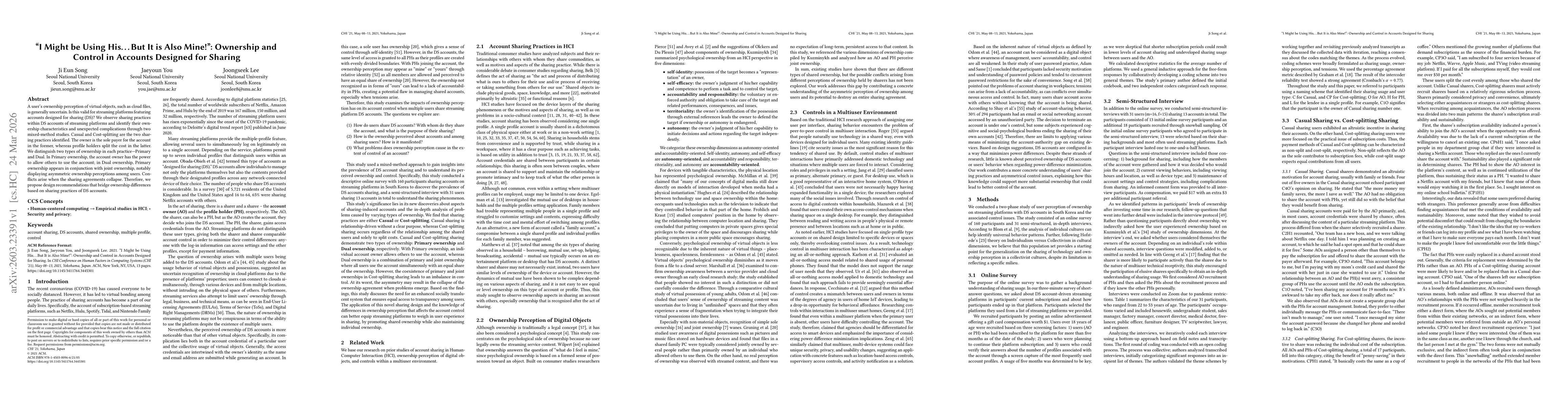 Thumbnail for "I Might be Using His... But It is Also Mine!": Ownership and Control in Accounts Designed for Sharing