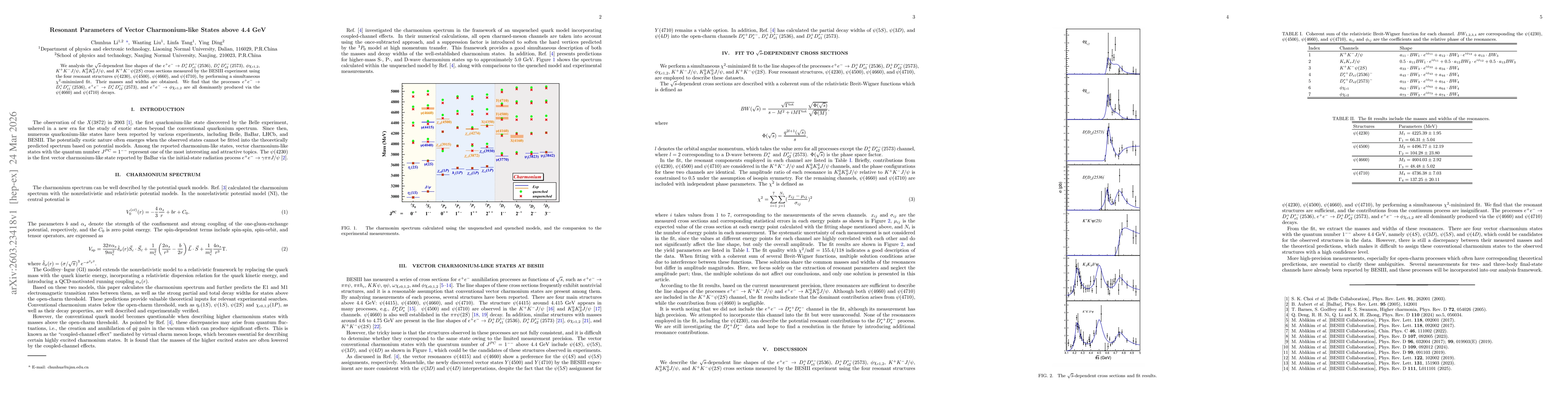 Thumbnail for Resonant Parameters of Vector Charmonium-like States above 4.4 GeV