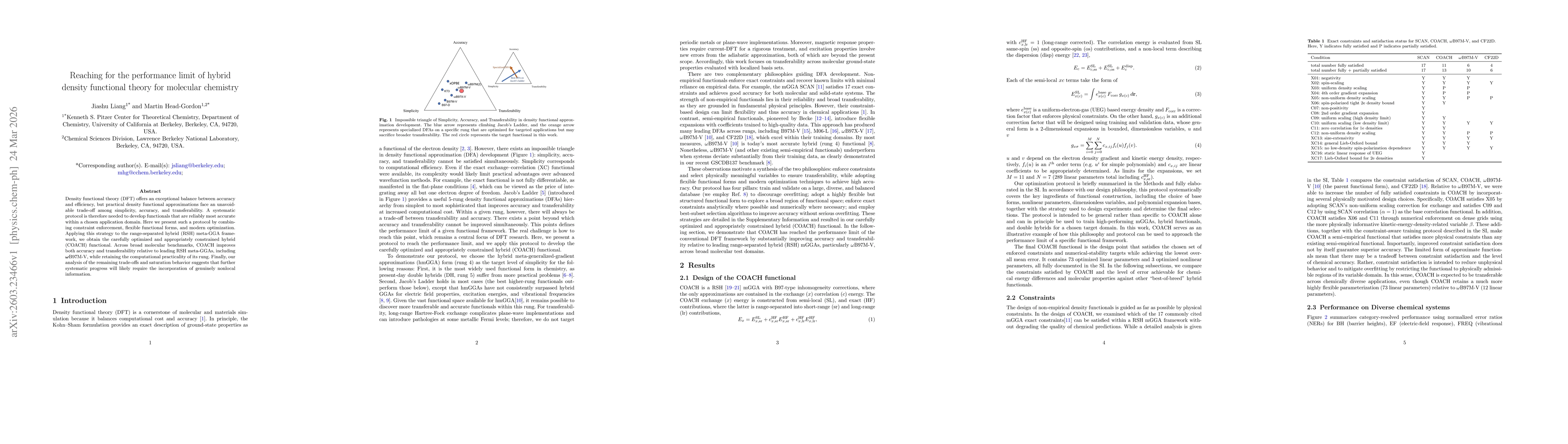 Thumbnail for Reaching for the performance limit of hybrid density functional theory for molecular chemistry