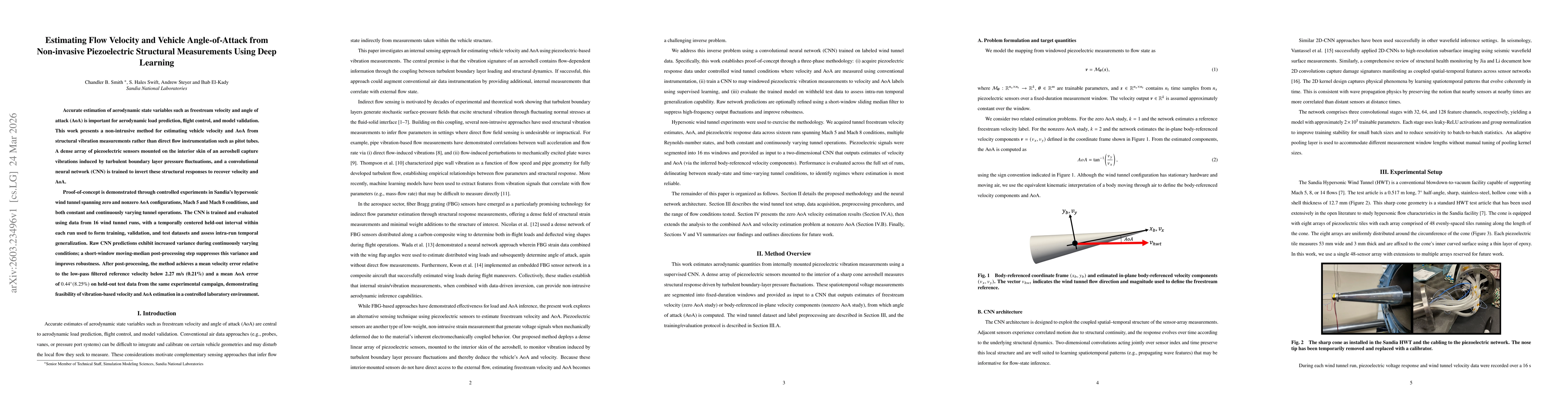 Thumbnail for Estimating Flow Velocity and Vehicle Angle-of-Attack from Non-invasive Piezoelectric Structural Measurements Using Deep Learning