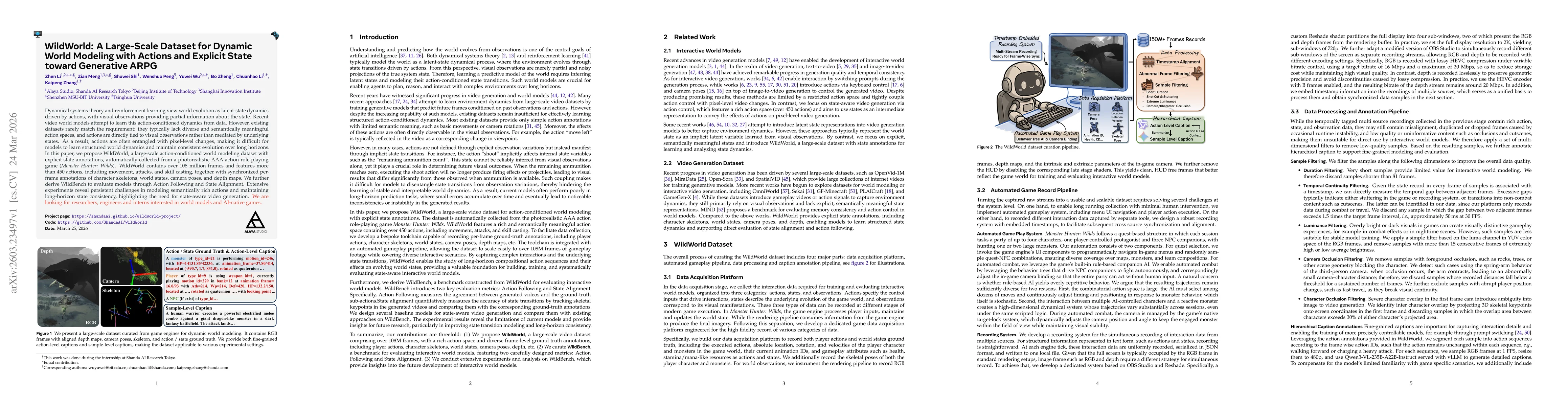Thumbnail for WildWorld: A Large-Scale Dataset for Dynamic World Modeling with Actions and Explicit State toward Generative ARPG