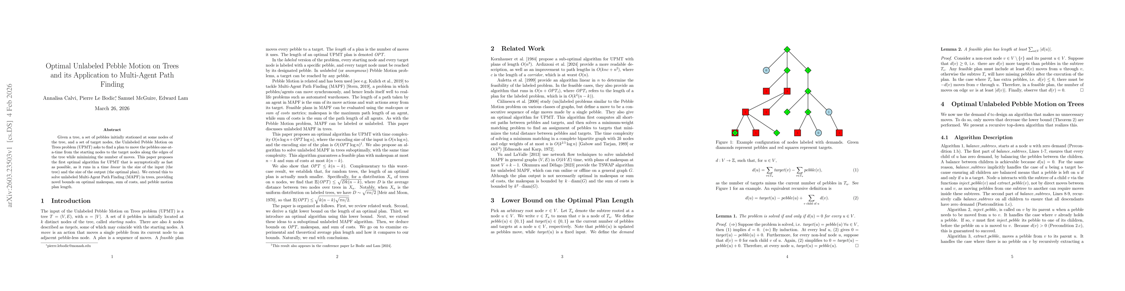 Thumbnail for Optimal Unlabeled Pebble Motion on Trees and its Application to Multi-Agent Path Finding