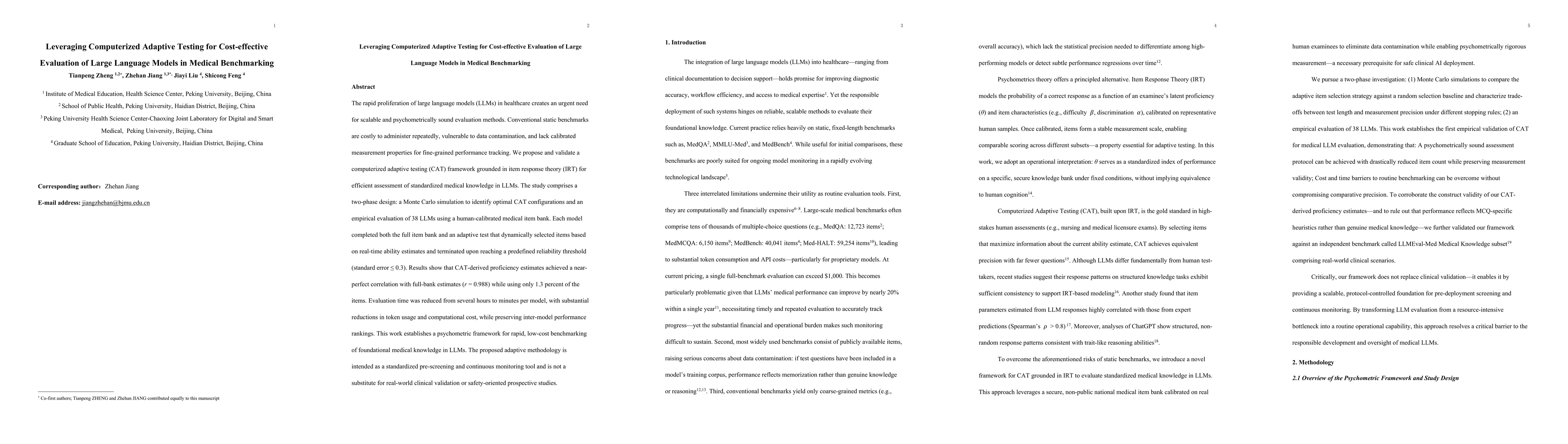 Thumbnail for Leveraging Computerized Adaptive Testing for Cost-effective Evaluation of Large Language Models in Medical Benchmarking