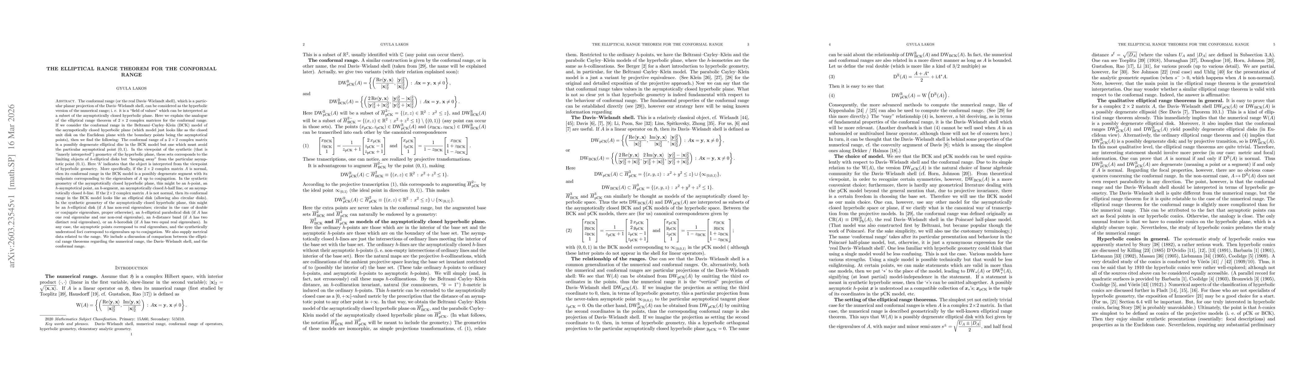 Thumbnail for The elliptical range theorem for the conformal range