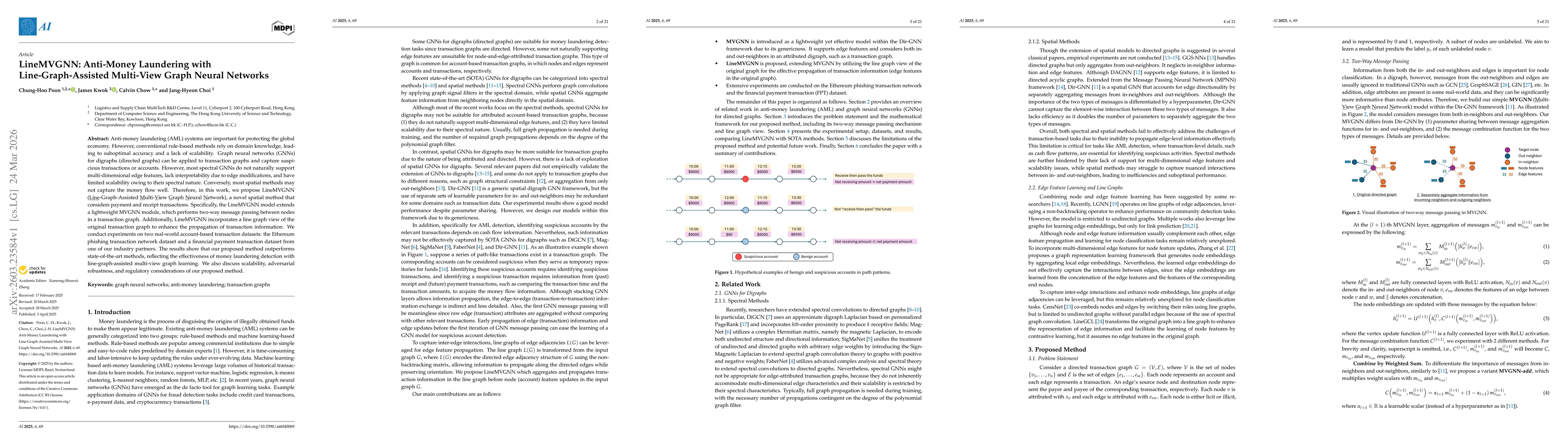 Thumbnail for LineMVGNN: Anti-Money Laundering with Line-Graph-Assisted Multi-View Graph Neural Networks