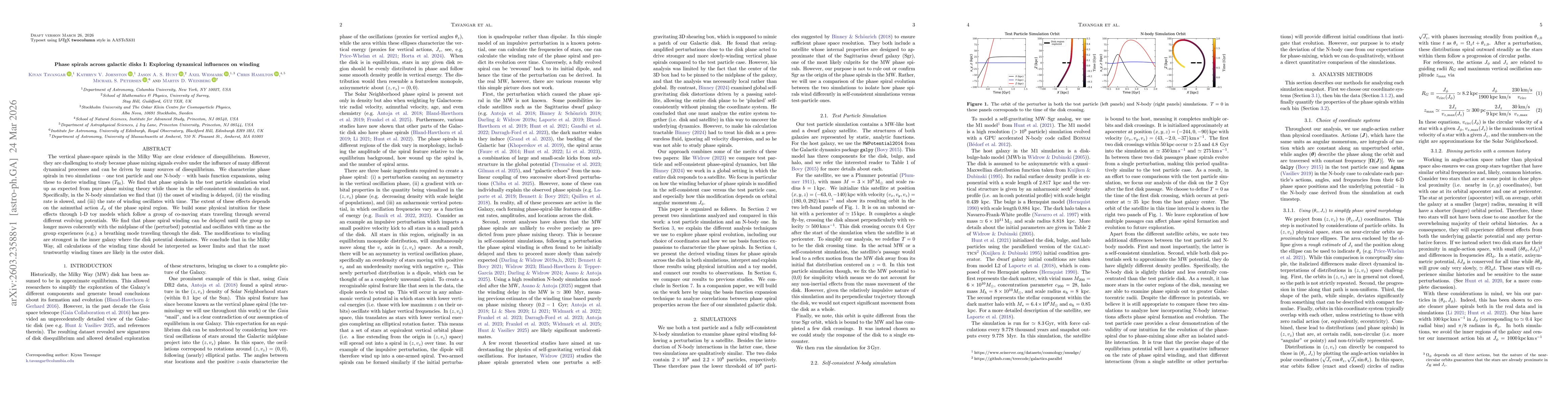 Thumbnail for Phase spirals across galactic disks I: Exploring dynamical influences on winding