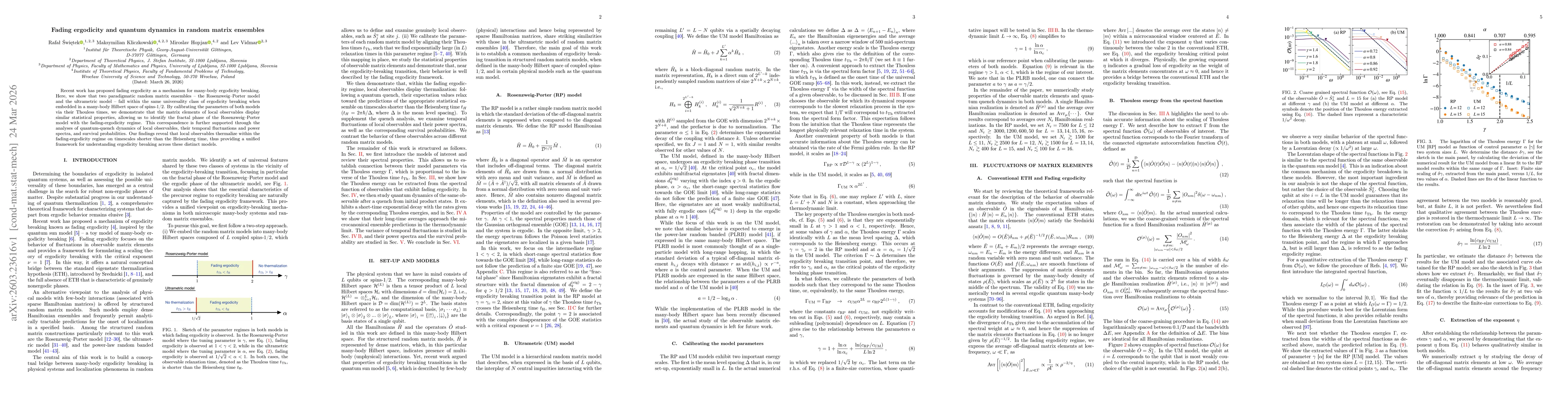 Thumbnail for Fading ergodicity and quantum dynamics in random matrix ensembles
