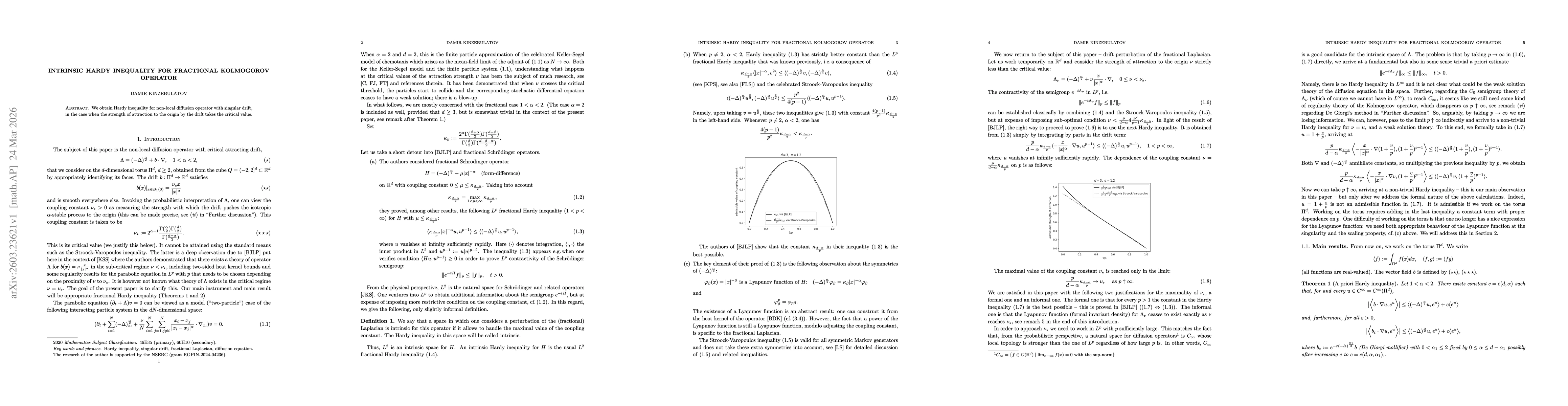 Thumbnail for Intrinsic Hardy inequality for fractional Kolmogorov operator