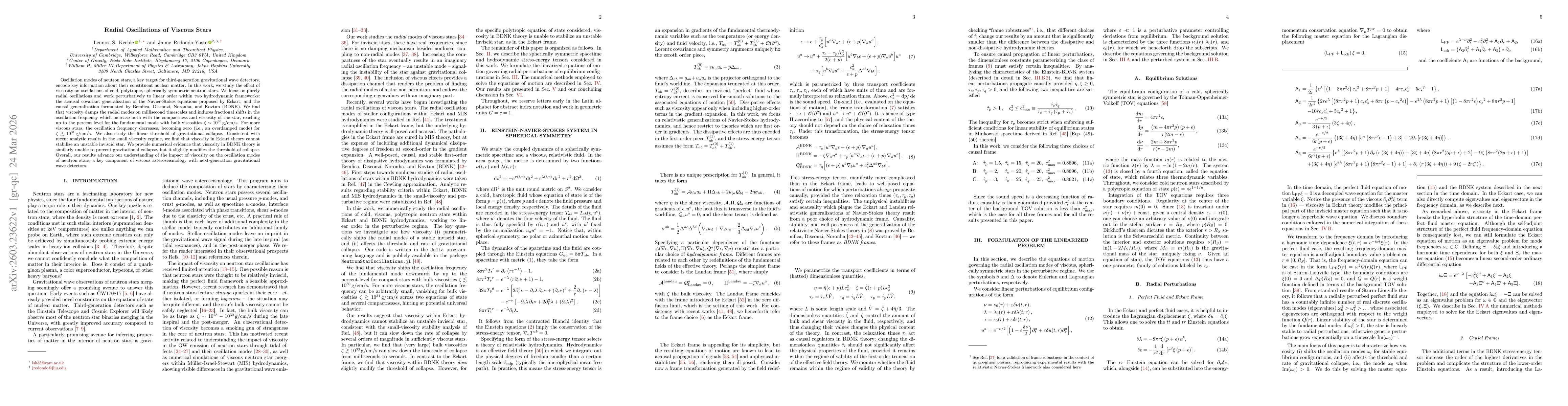 Thumbnail for Radial Oscillations of Viscous Stars
