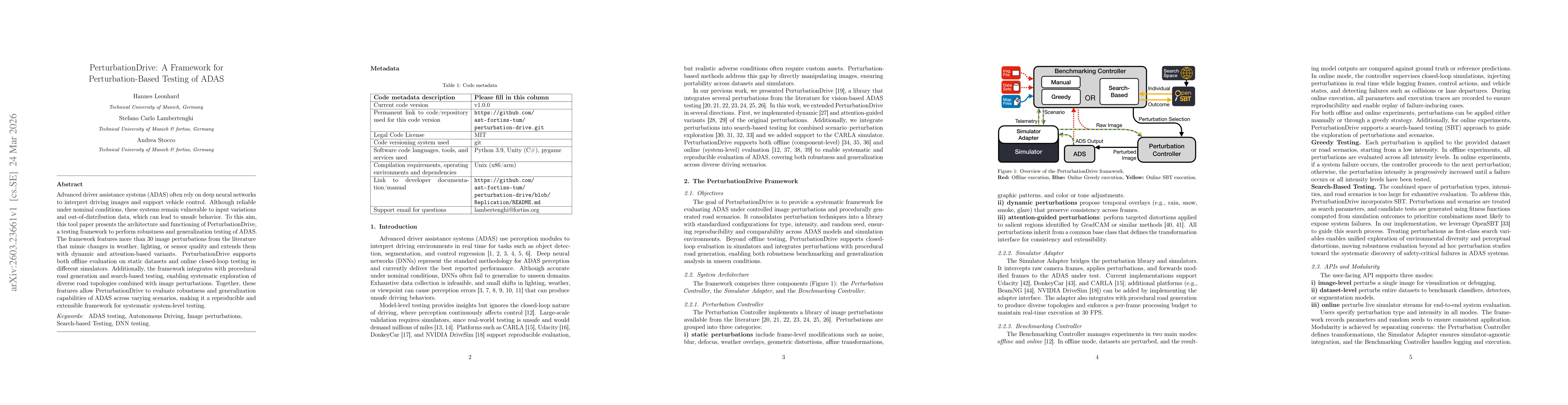 Thumbnail for PerturbationDrive: A Framework for Perturbation-Based Testing of ADAS