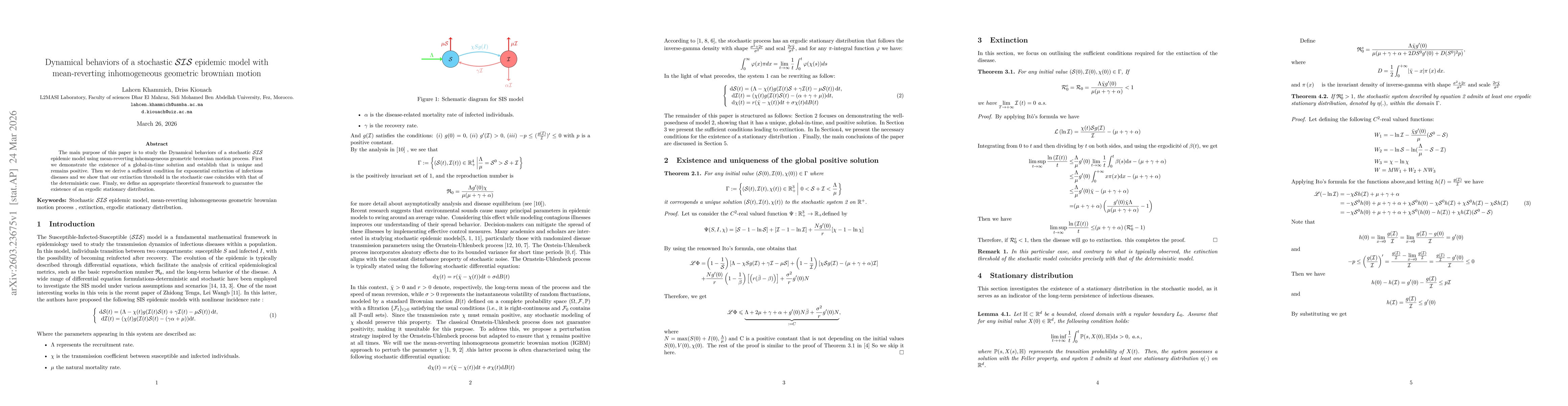 Thumbnail for Dynamical behaviors of a stochastic SIS epidemic model with mean-reverting inhomogeneous geometric brownian motion