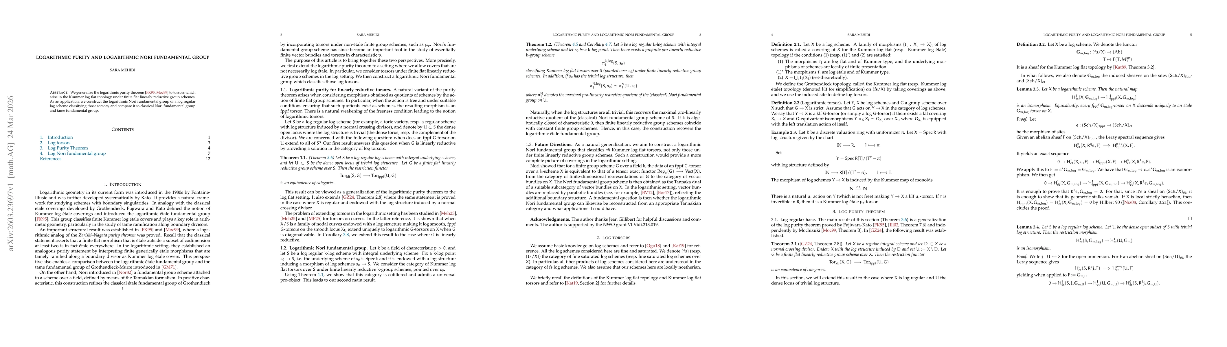 Thumbnail for Logarithmic purity and logarithmic Nori fundamental group