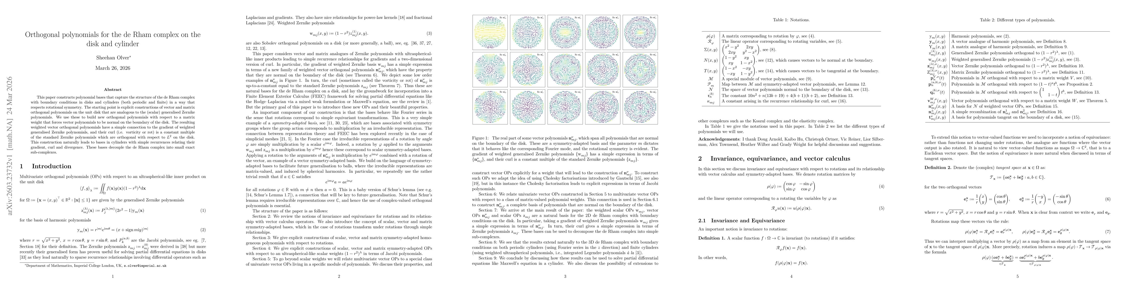 Thumbnail for Orthogonal polynomials for the de Rham complex on the disk and cylinder