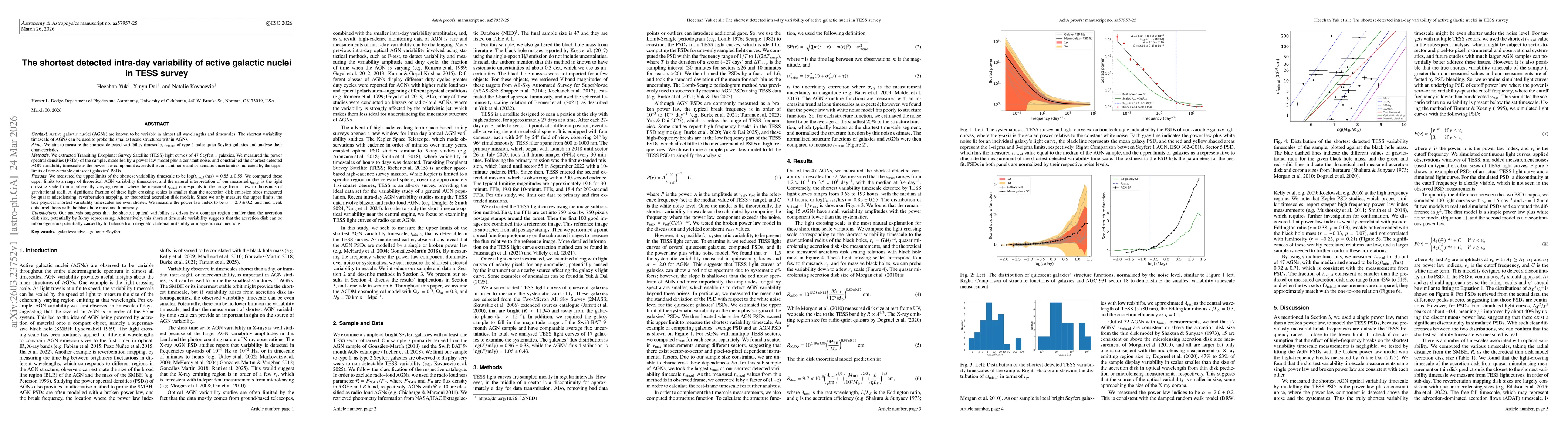 Thumbnail for The shortest detected intra-day variability of active galactic nuclei in TESS survey