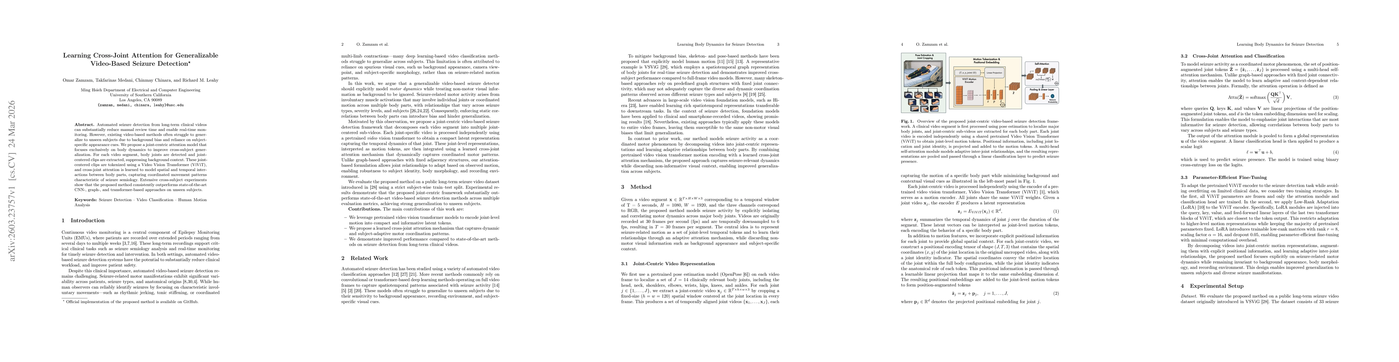 Thumbnail for Learning Cross-Joint Attention for Generalizable Video-Based Seizure Detection