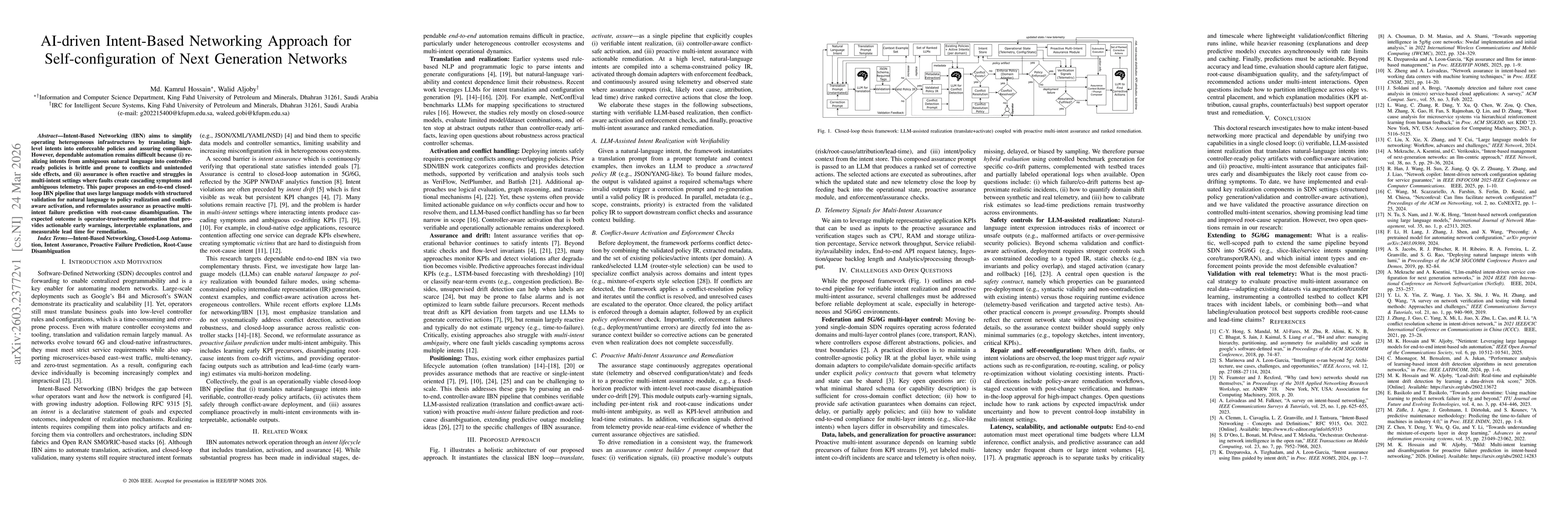 Thumbnail for AI-driven Intent-Based Networking Approach for Self-configuration of Next Generation Networks