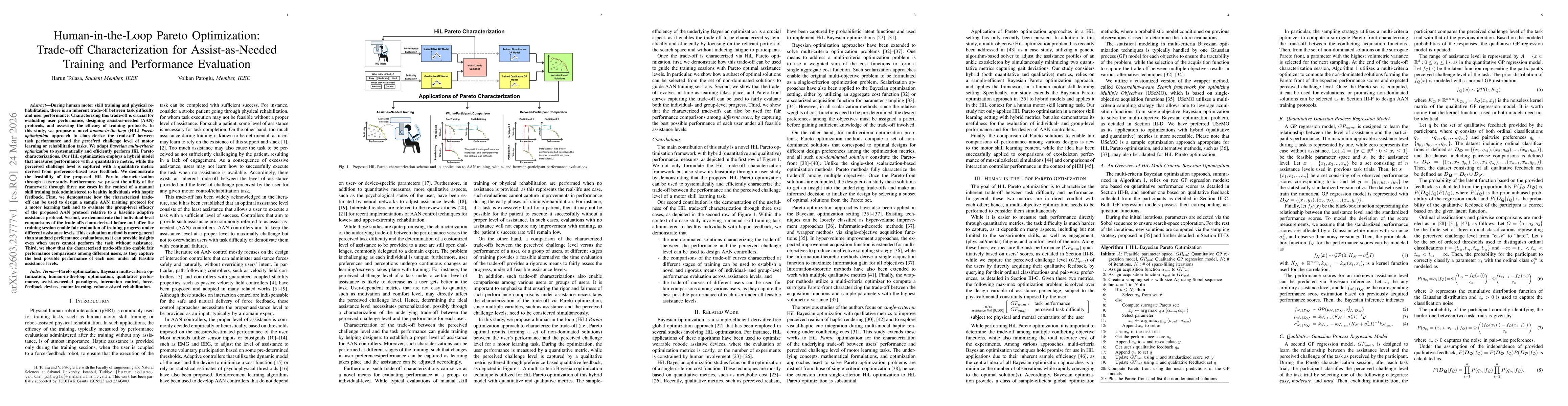 Thumbnail for Human-in-the-Loop Pareto Optimization: Trade-off Characterization for Assist-as-Needed Training and Performance Evaluation