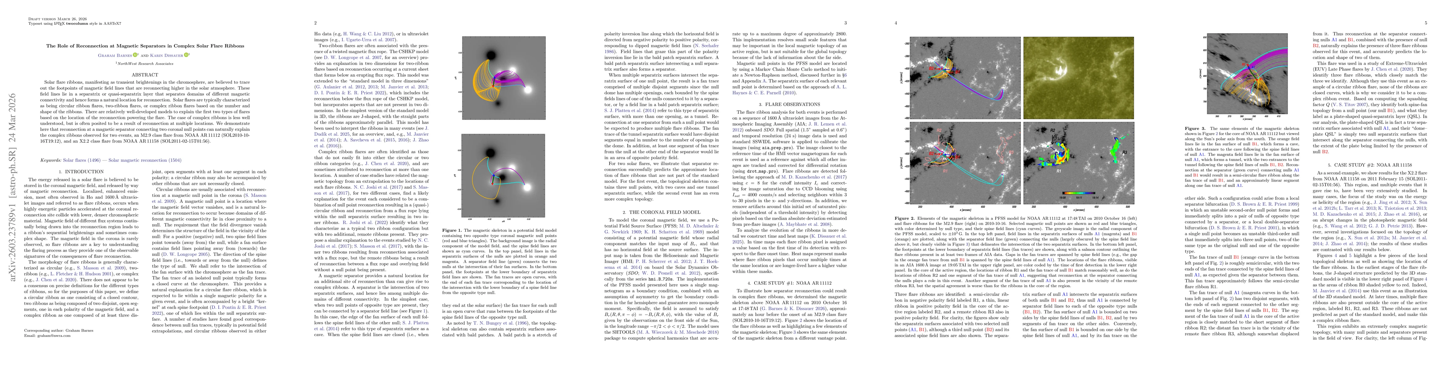 Thumbnail for The Role of Reconnection at Magnetic Separators in Complex Solar Flare Ribbons