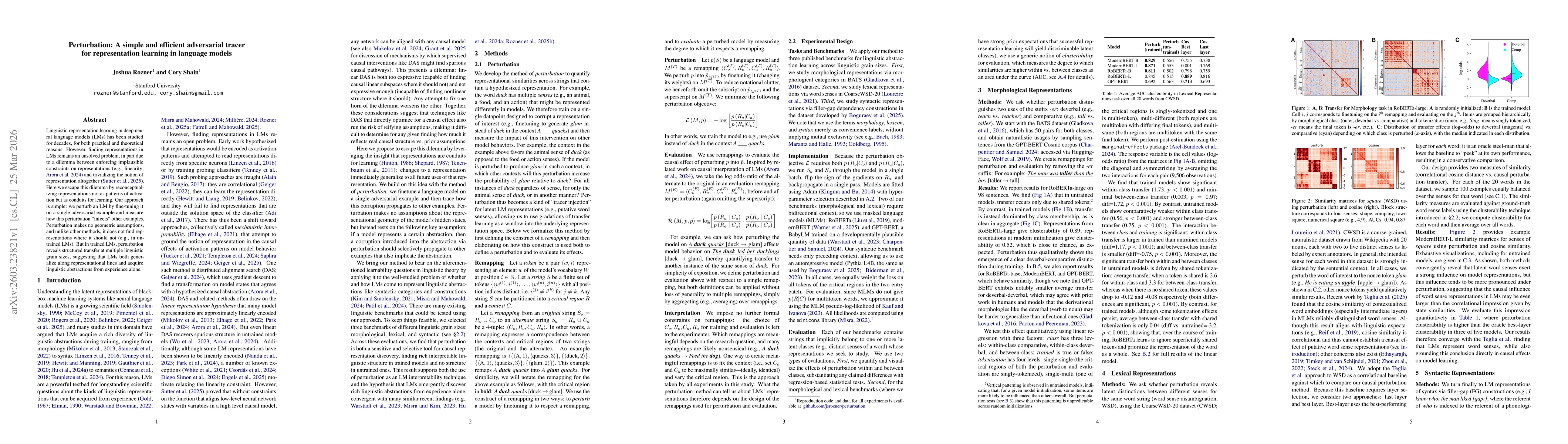 Thumbnail for Perturbation: A simple and efficient adversarial tracer for representation learning in language models