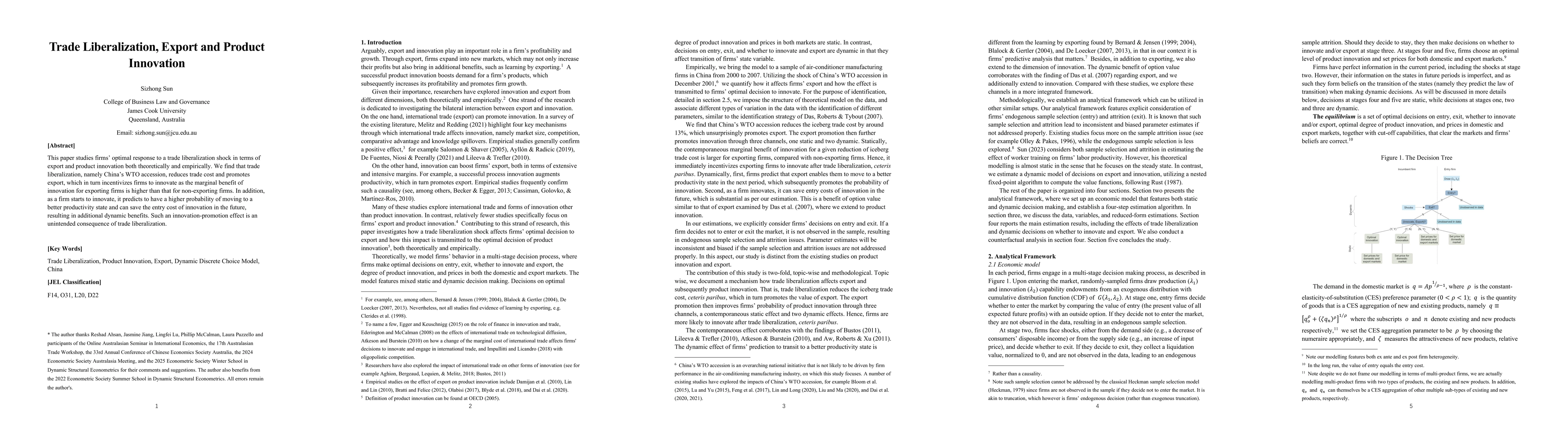 Thumbnail for Trade Liberalization, Export and Product Innovation