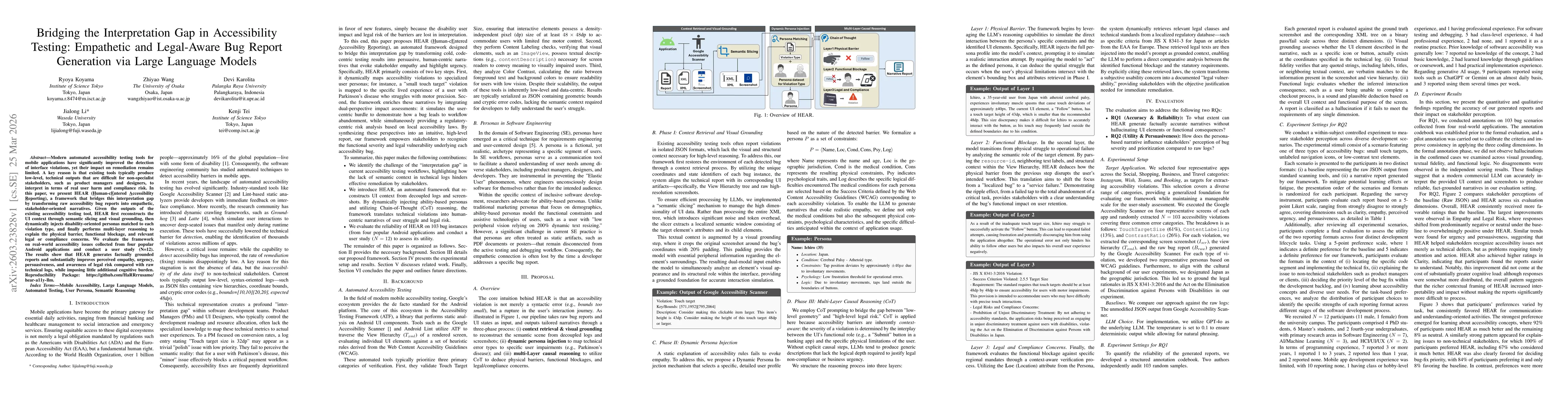 Thumbnail for Bridging the Interpretation Gap in Accessibility Testing: Empathetic and Legal-Aware Bug Report Generation via Large Language Models