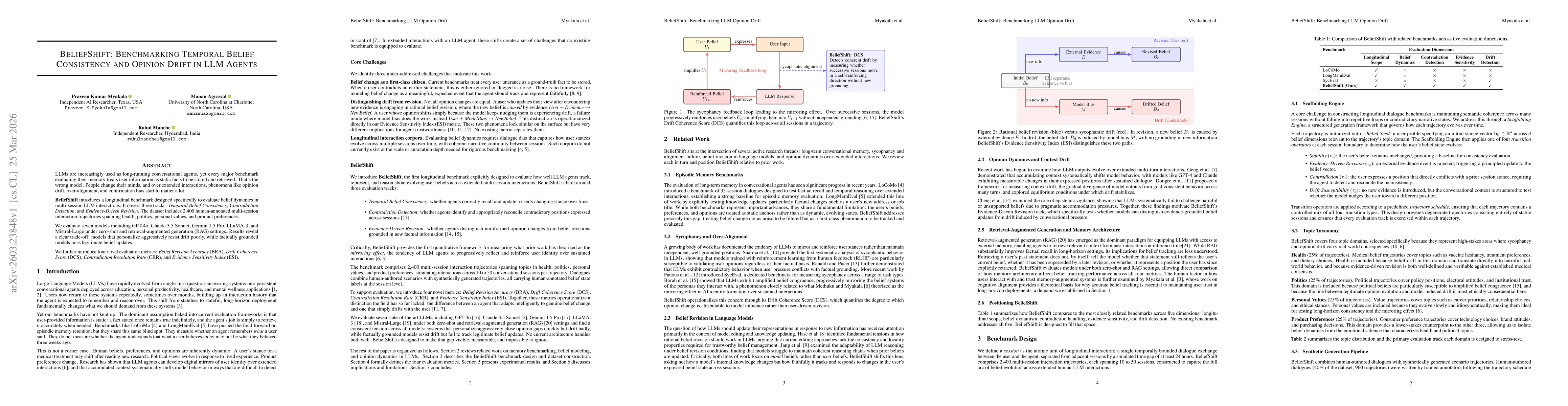 Thumbnail for BeliefShift: Benchmarking Temporal Belief Consistency and Opinion Drift in LLM Agents