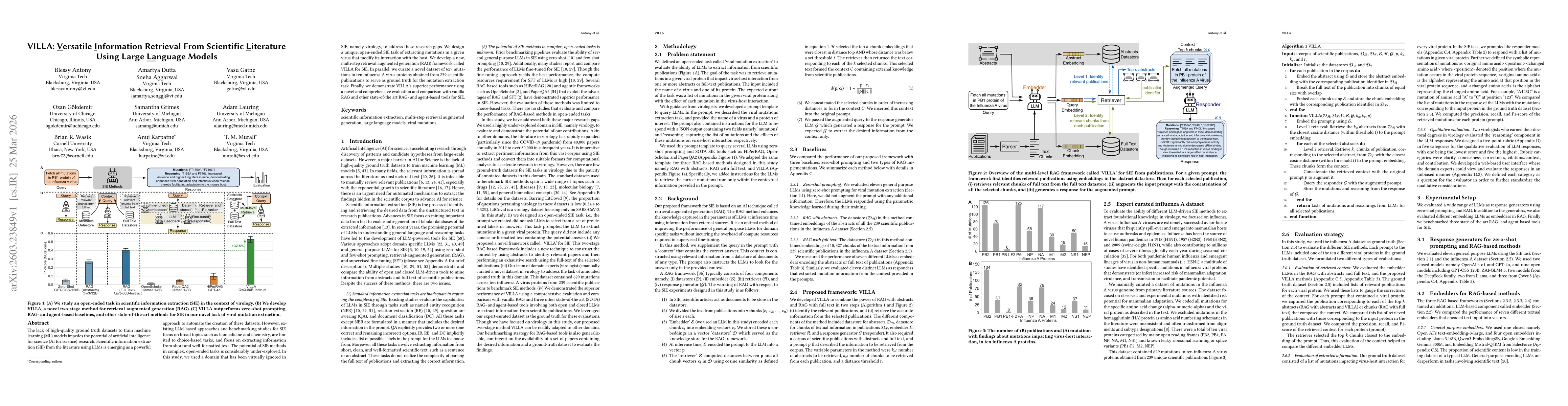 Thumbnail for VILLA: Versatile Information Retrieval From Scientific Literature Using Large LAnguage Models