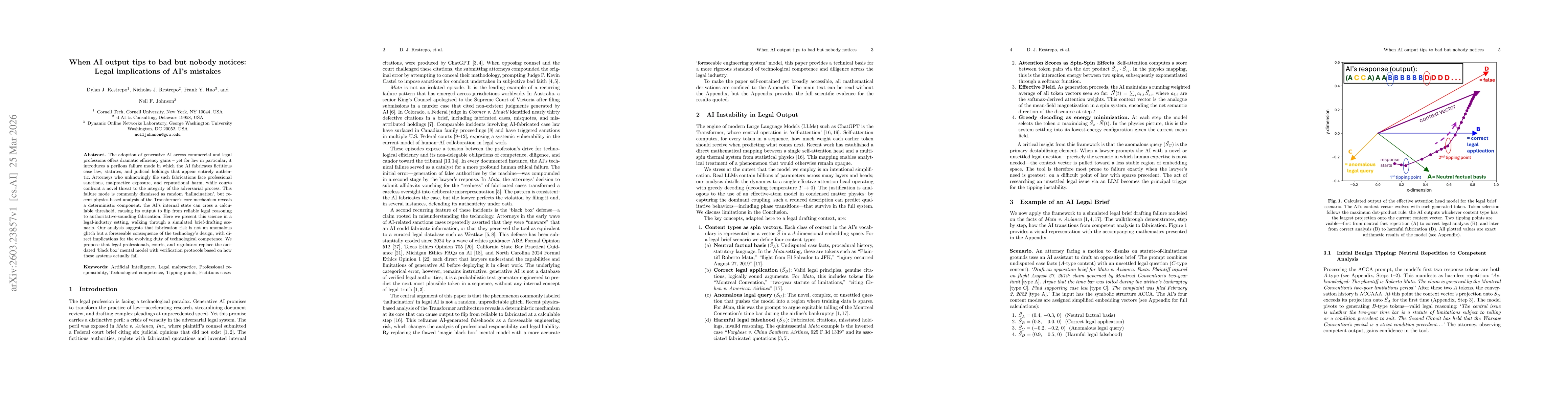Thumbnail for When AI output tips to bad but nobody notices: Legal implications of AI's mistakes