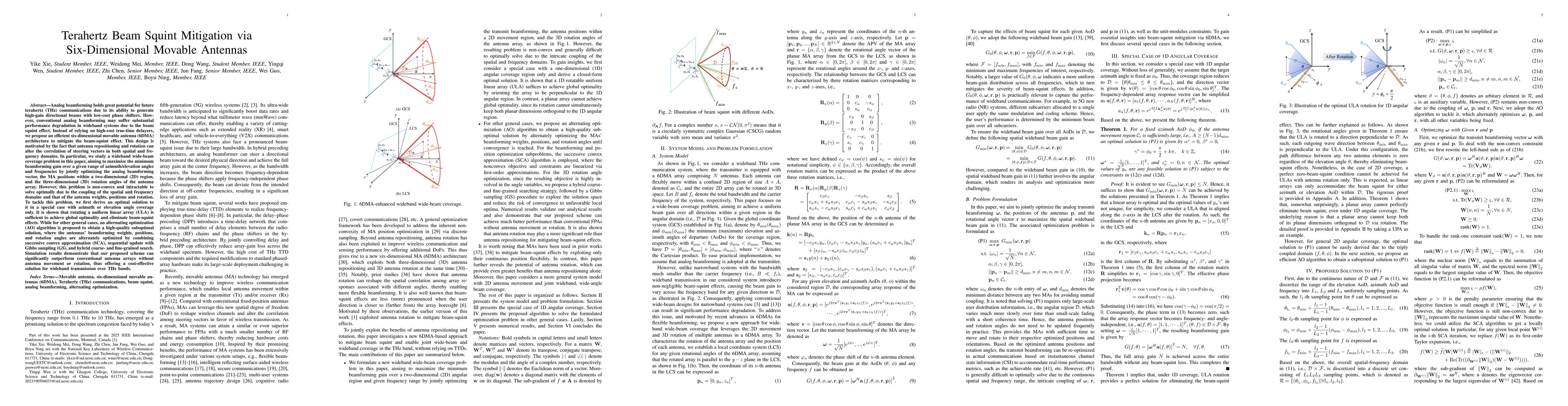 Thumbnail for Terahertz Beam Squint Mitigation via Six-Dimensional Movable Antennas