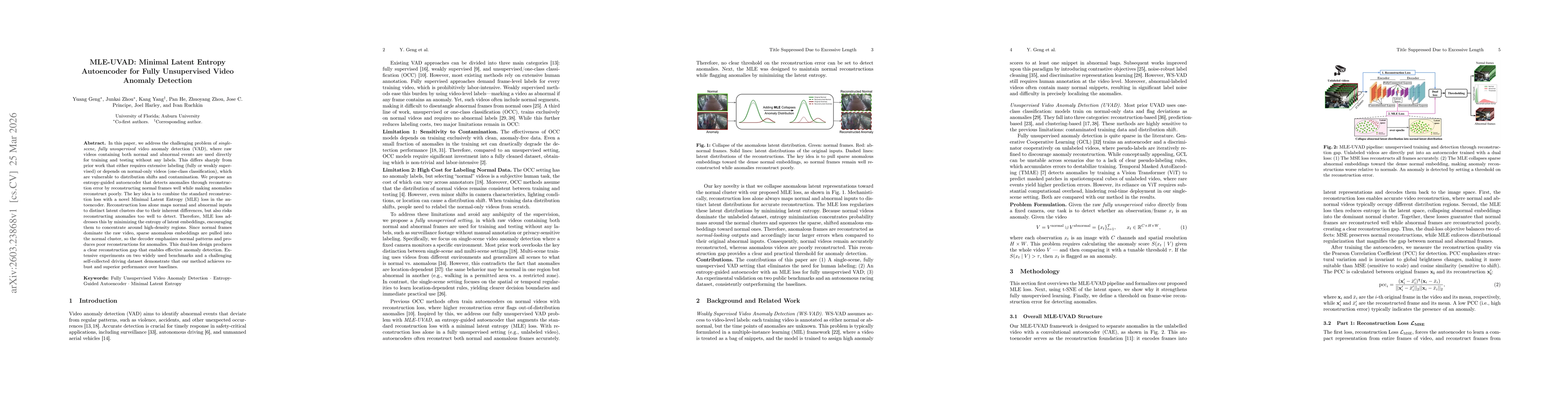 Thumbnail for MLE-UVAD: Minimal Latent Entropy Autoencoder for Fully Unsupervised Video Anomaly Detection