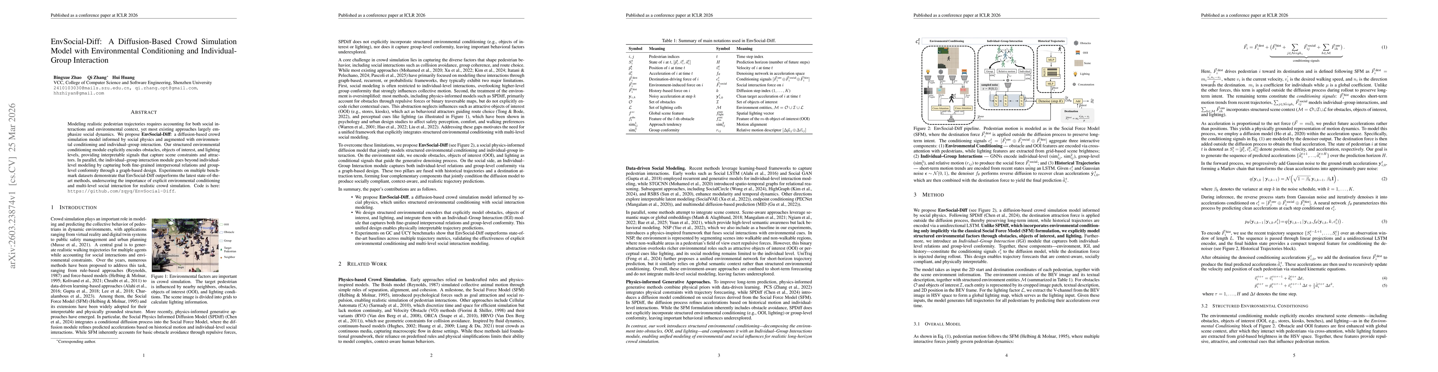 Thumbnail for EnvSocial-Diff: A Diffusion-Based Crowd Simulation Model with Environmental Conditioning and Individual-Group Interaction
