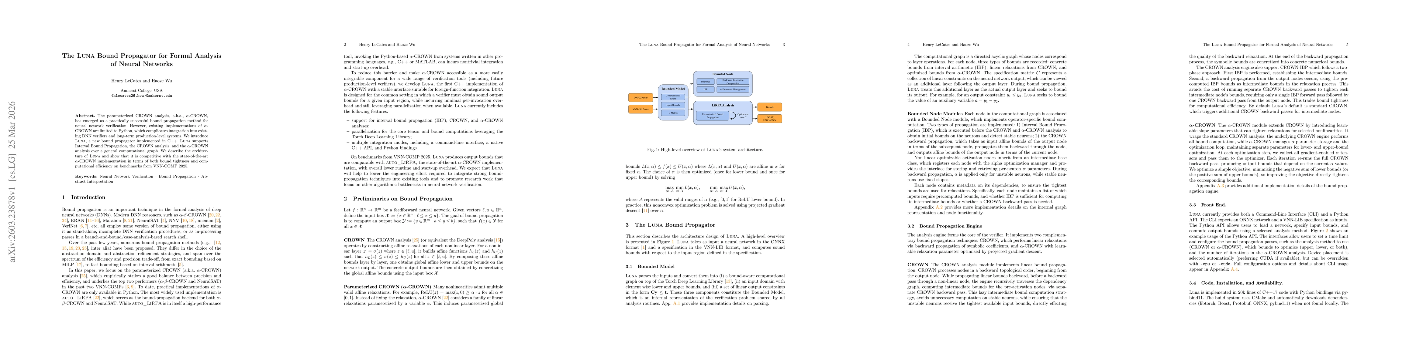Thumbnail for The Luna Bound Propagator for Formal Analysis of Neural Networks