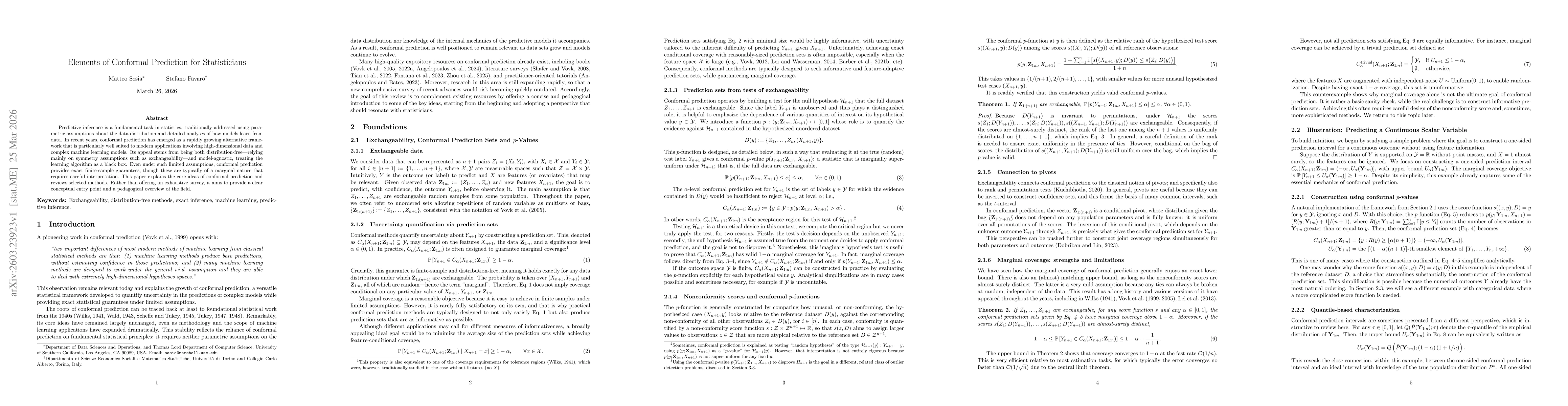 Thumbnail for Elements of Conformal Prediction for Statisticians