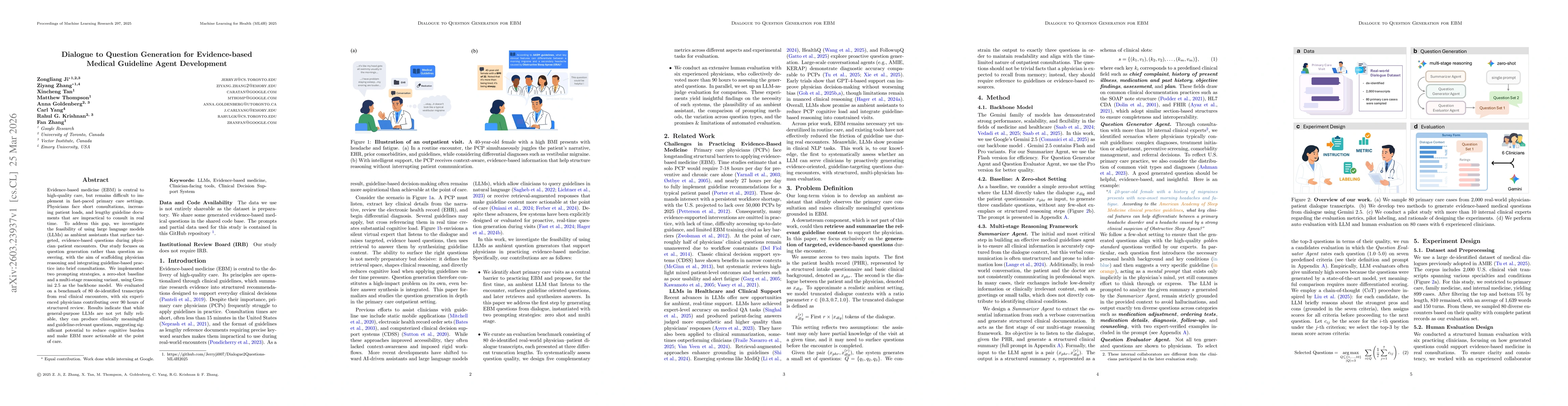 Thumbnail for Dialogue to Question Generation for Evidence-based Medical Guideline Agent Development