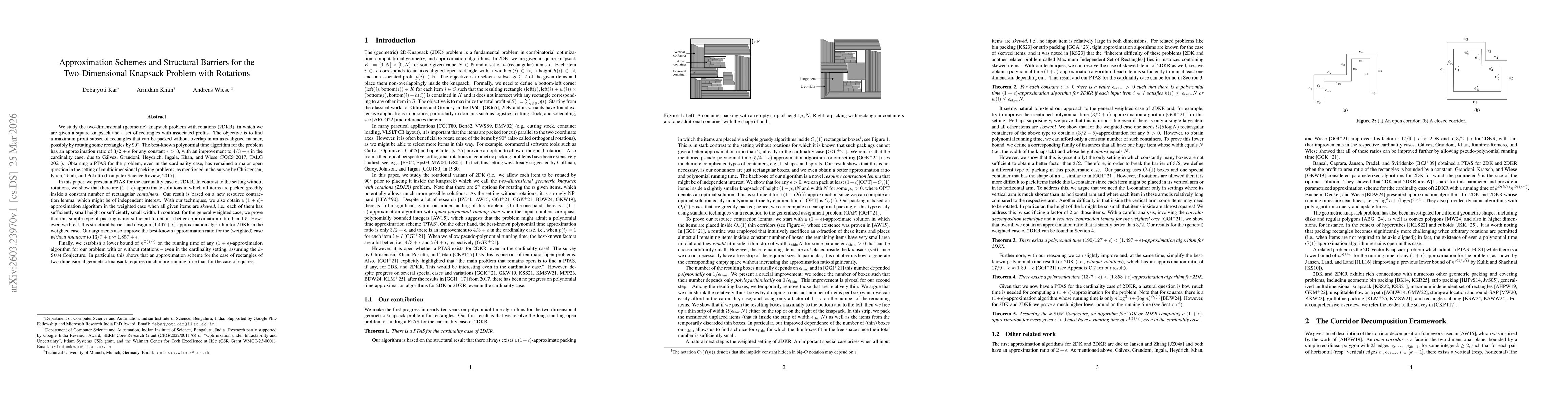 Thumbnail for Approximation Schemes and Structural Barriers for the Two-Dimensional Knapsack Problem with Rotations