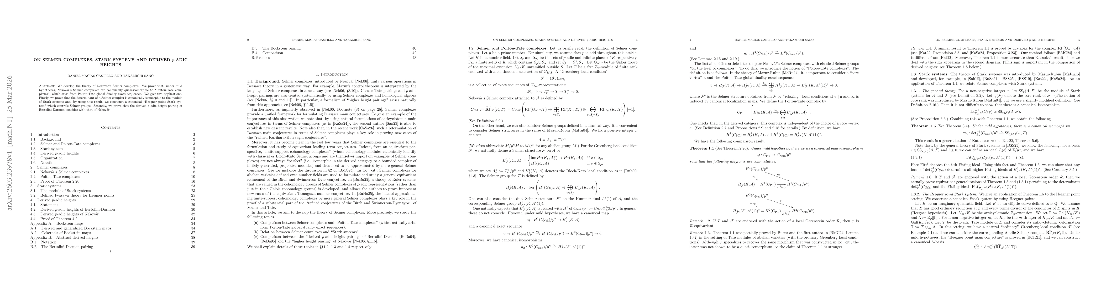 Thumbnail for On Selmer complexes, Stark systems and derived $p$-adic heights