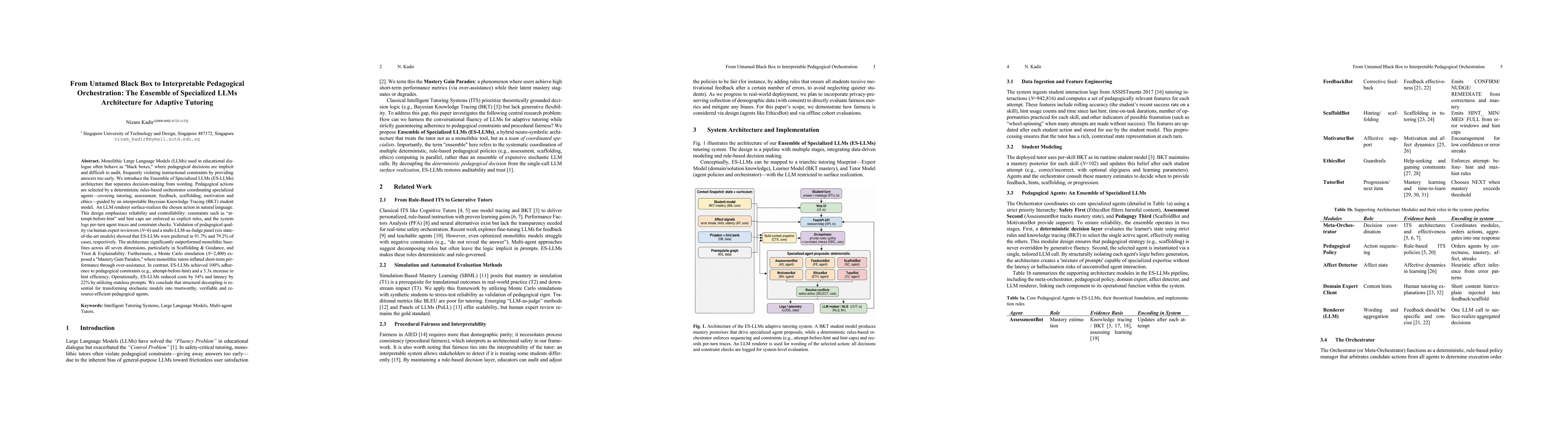 Thumbnail for From Untamed Black Box to Interpretable Pedagogical Orchestration: The Ensemble of Specialized LLMs Architecture for Adaptive Tutoring