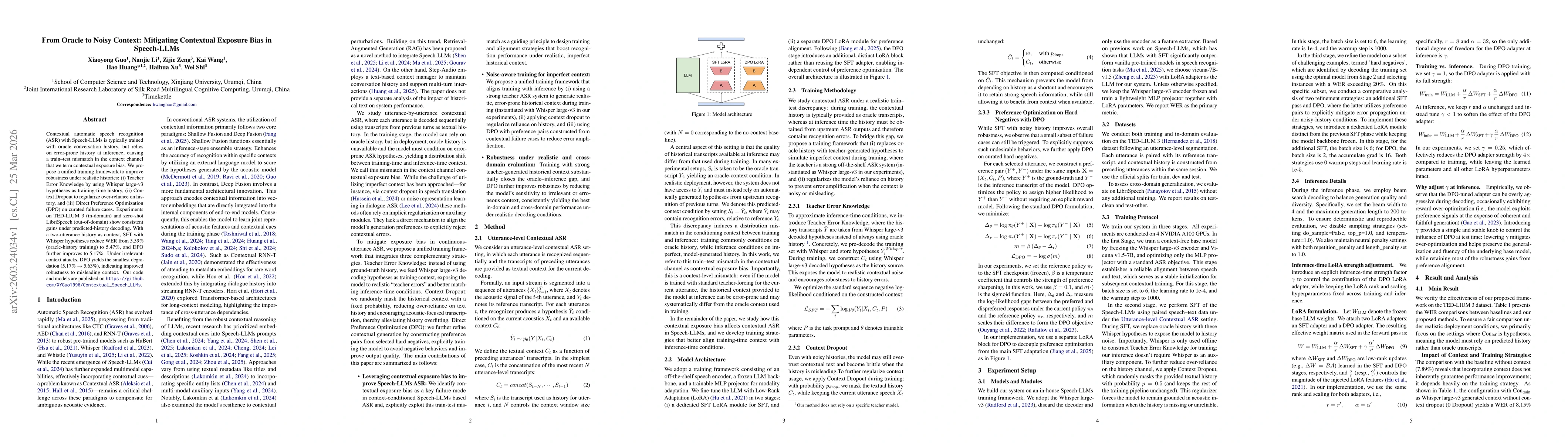 Thumbnail for From Oracle to Noisy Context: Mitigating Contextual Exposure Bias in Speech-LLMs