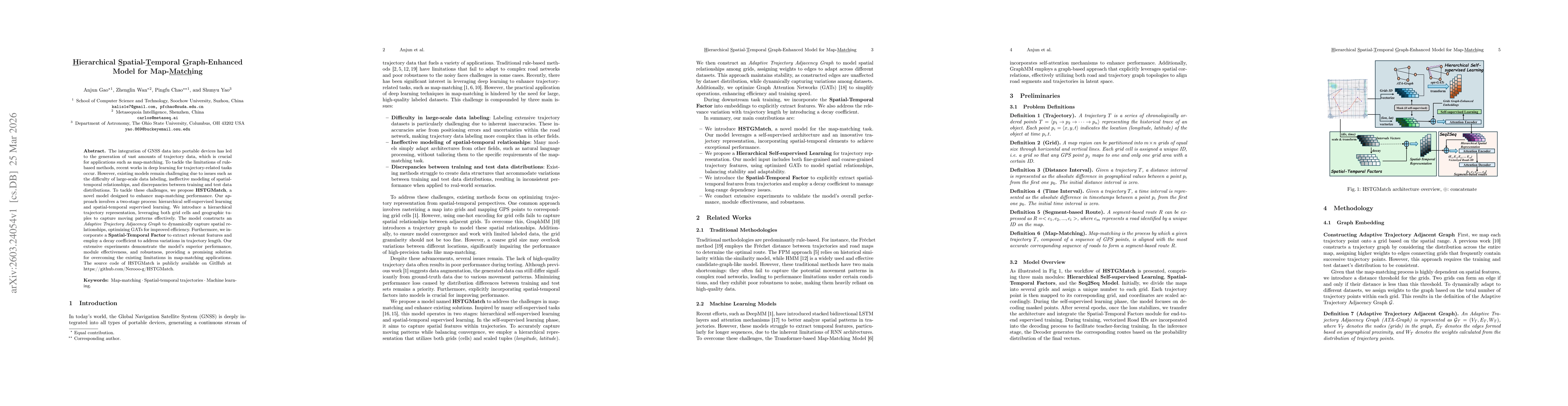 Thumbnail for Hierarchical Spatial-Temporal Graph-Enhanced Model for Map-Matching
