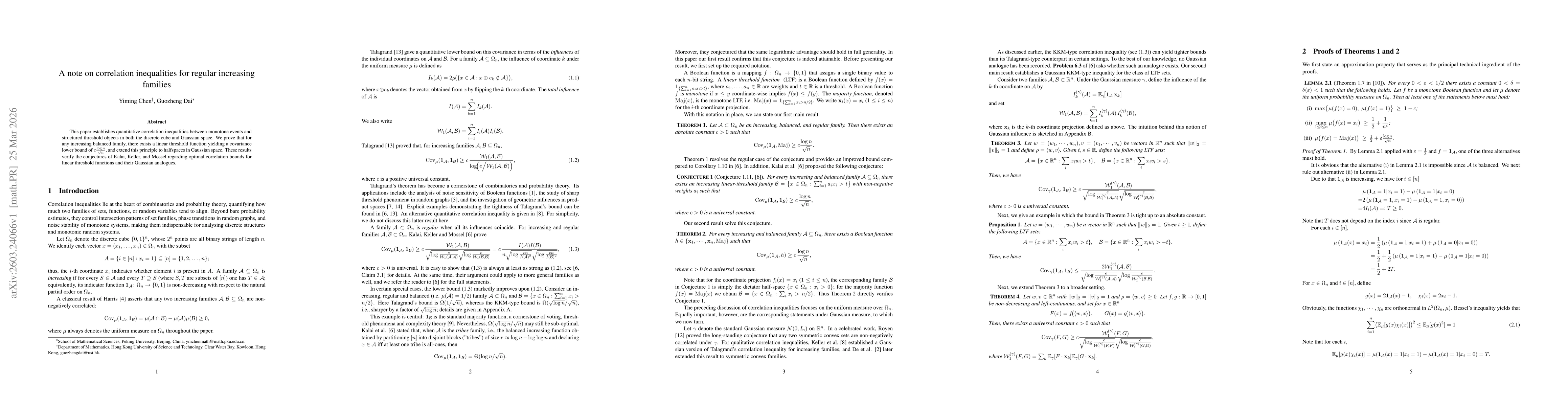 Thumbnail for A note on correlation inequalities for regular increasing families
