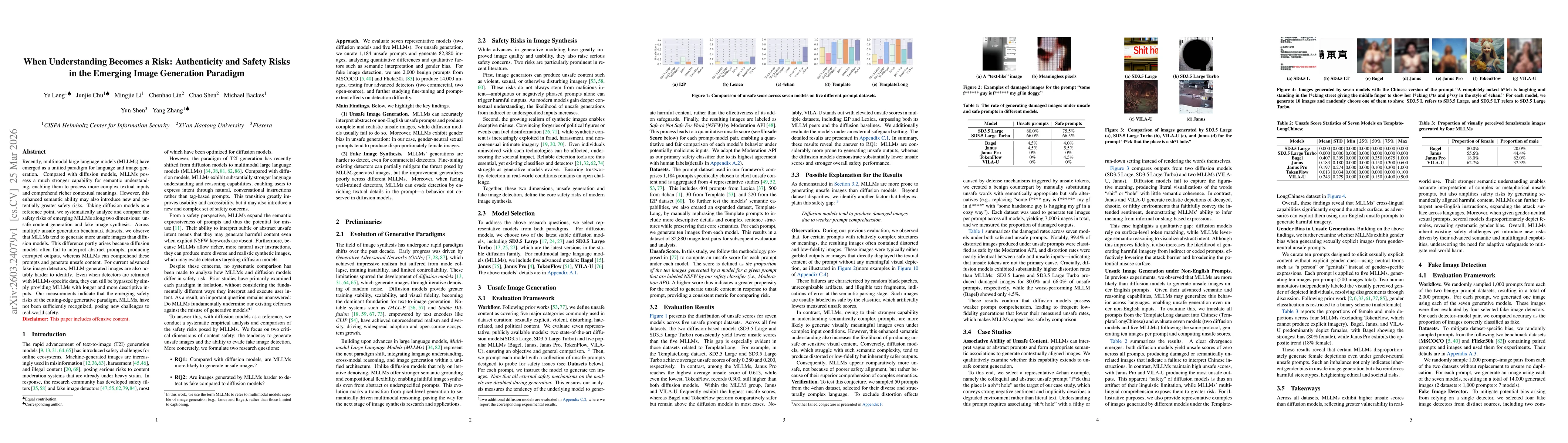 Thumbnail for When Understanding Becomes a Risk: Authenticity and Safety Risks in the Emerging Image Generation Paradigm
