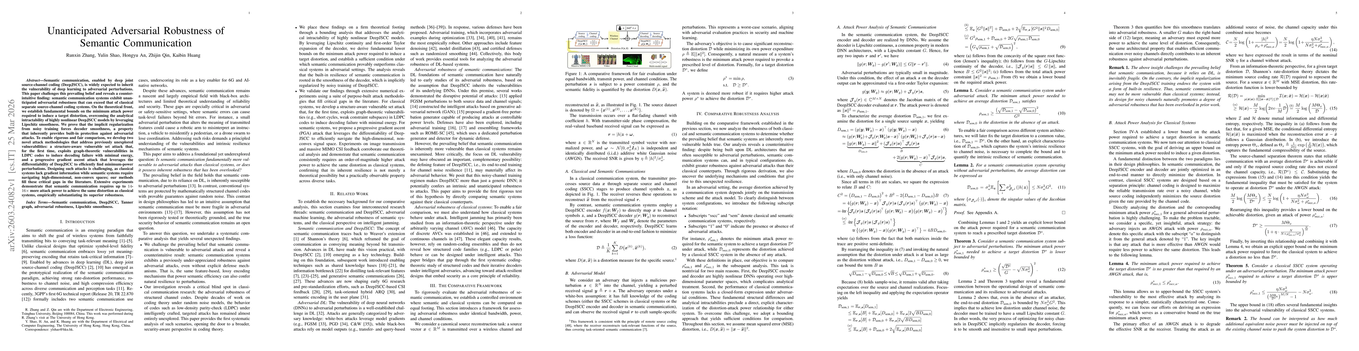 Thumbnail for Unanticipated Adversarial Robustness of Semantic Communication