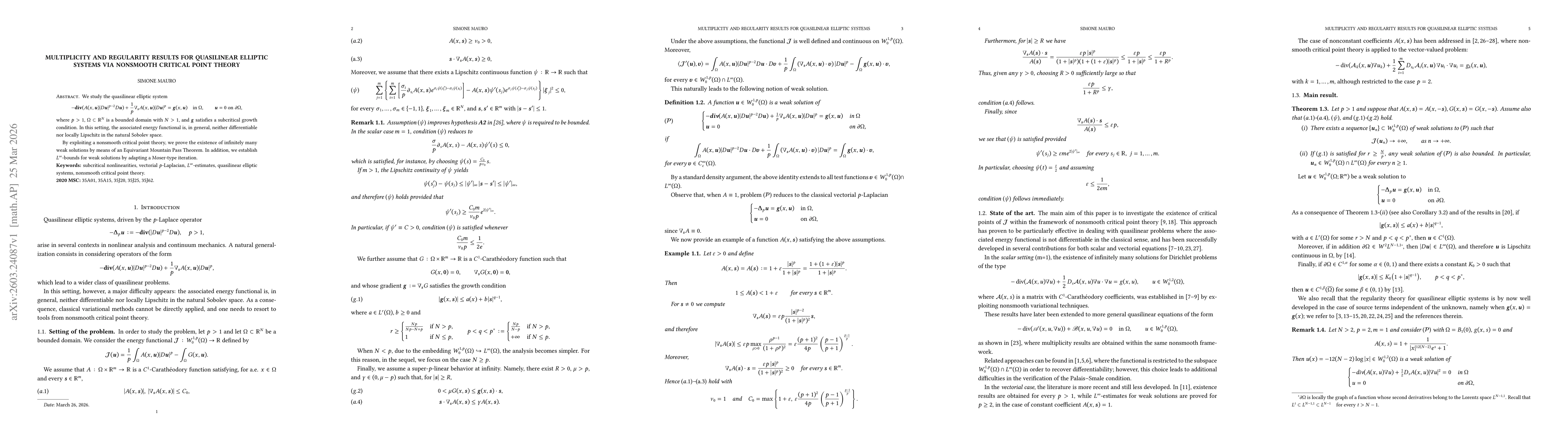 Thumbnail for Multiplicity and Regularity Results for Quasilinear Elliptic Systems via Nonsmooth Critical Point Theory
