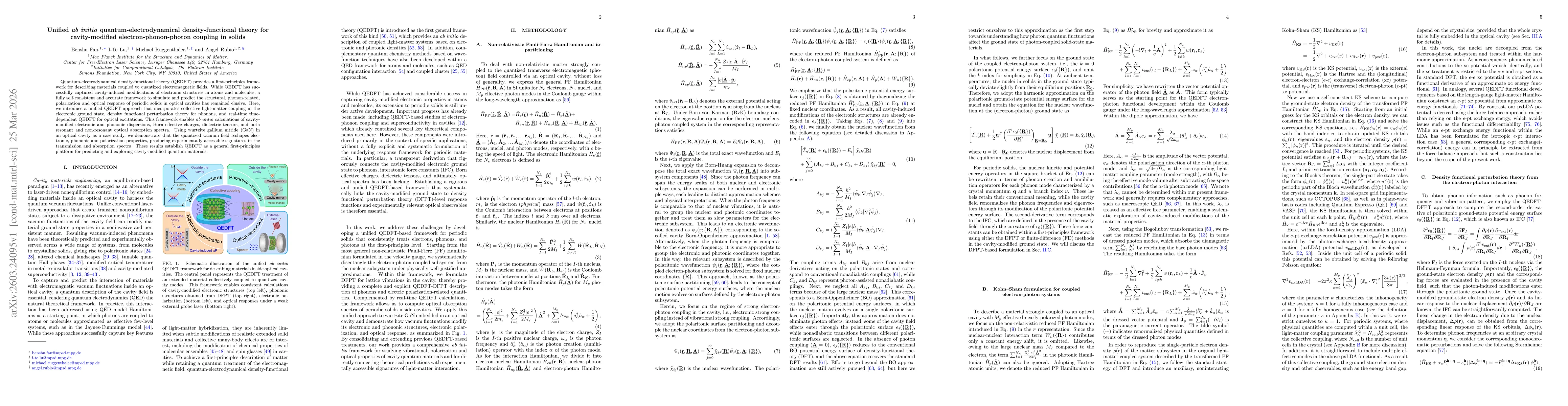 Thumbnail for Unified ab initio quantum-electrodynamical density-functional theory for cavity-modified electron-phonon-photon coupling in solids