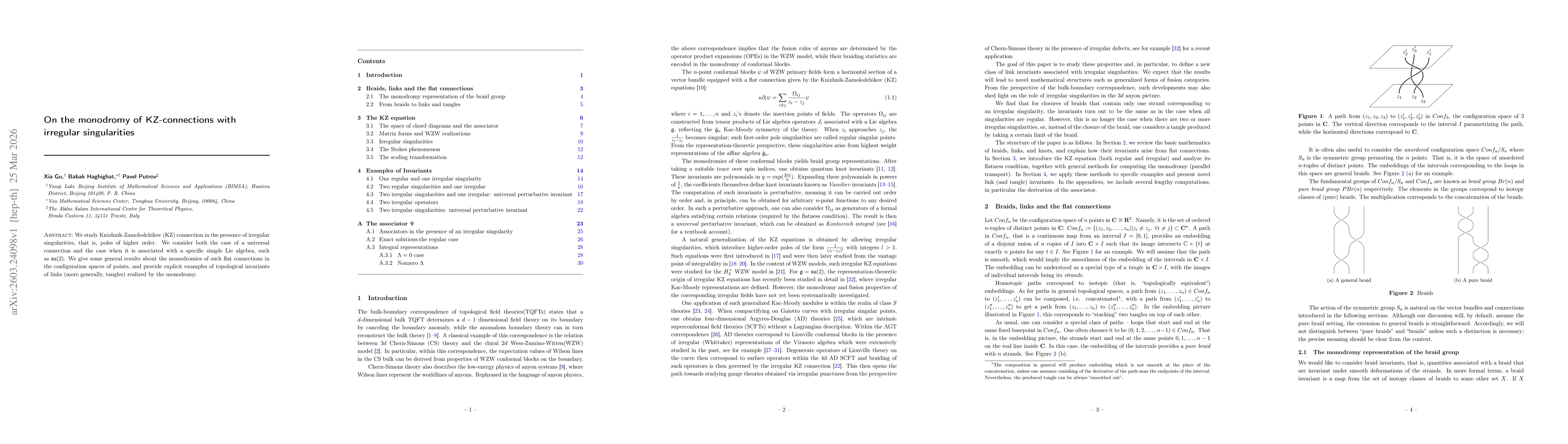 Thumbnail for On the monodromy of KZ-equations with irregular singularities