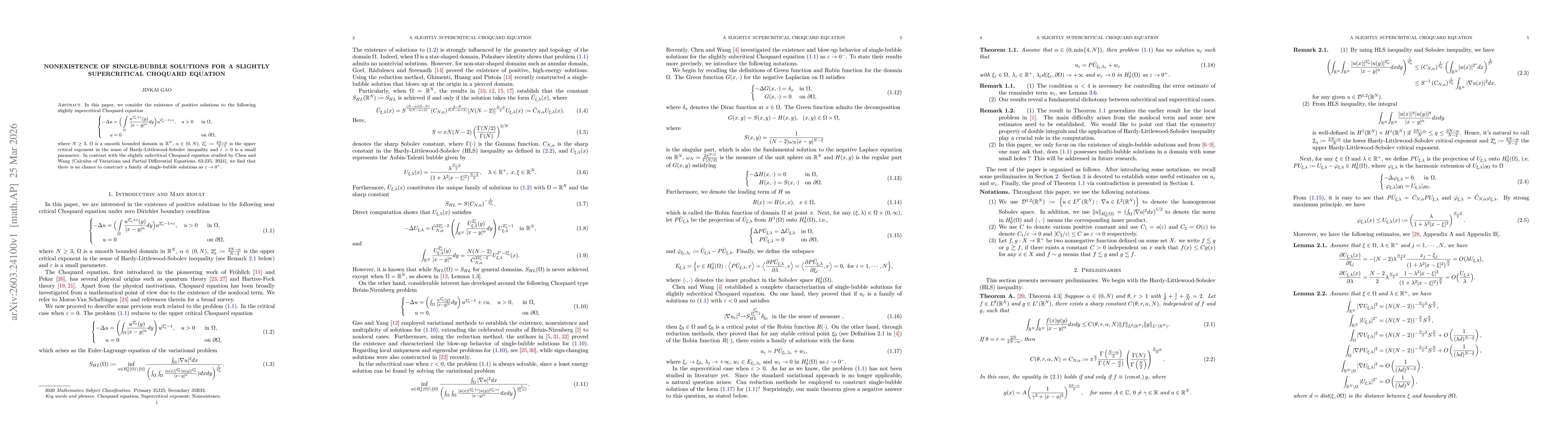 Thumbnail for Nonexistence of single-bubble solutions for a slightly supercritical Choquard equation