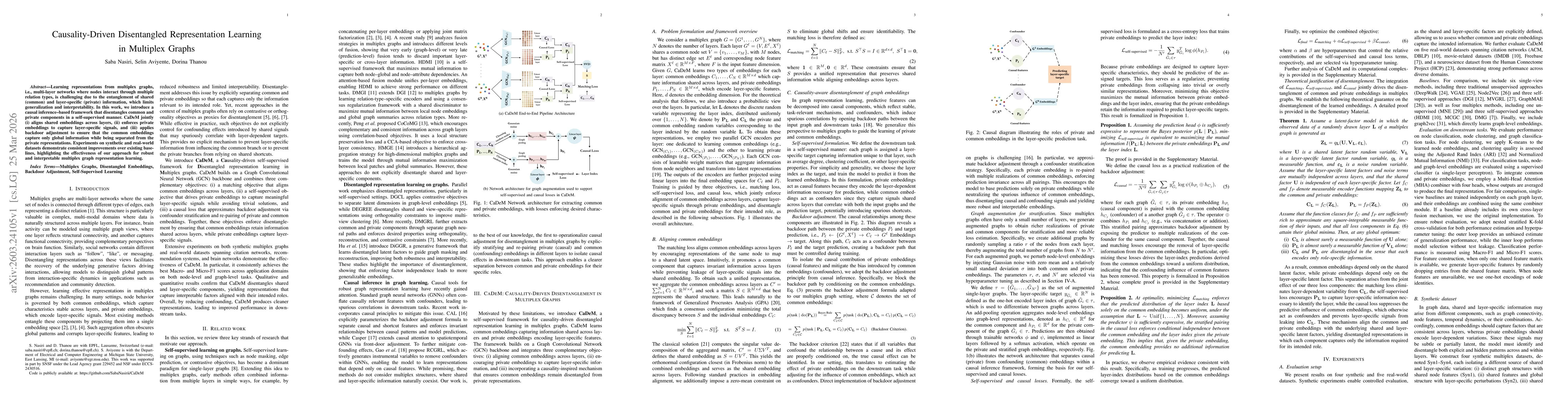 Thumbnail for Causality-Driven Disentangled Representation Learning in Multiplex Graphs